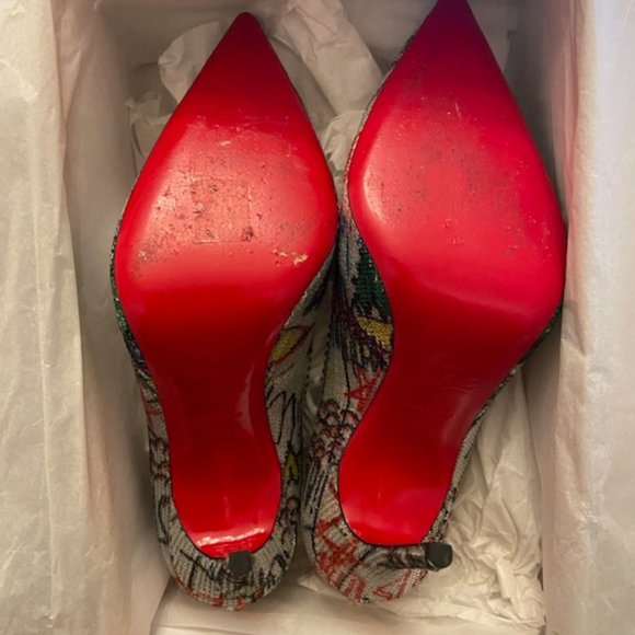 CHRISTIAN LOUBOUTIN Paillette Loubitag Decollete 554 100 Paillette Silver - Picture 6 of 7